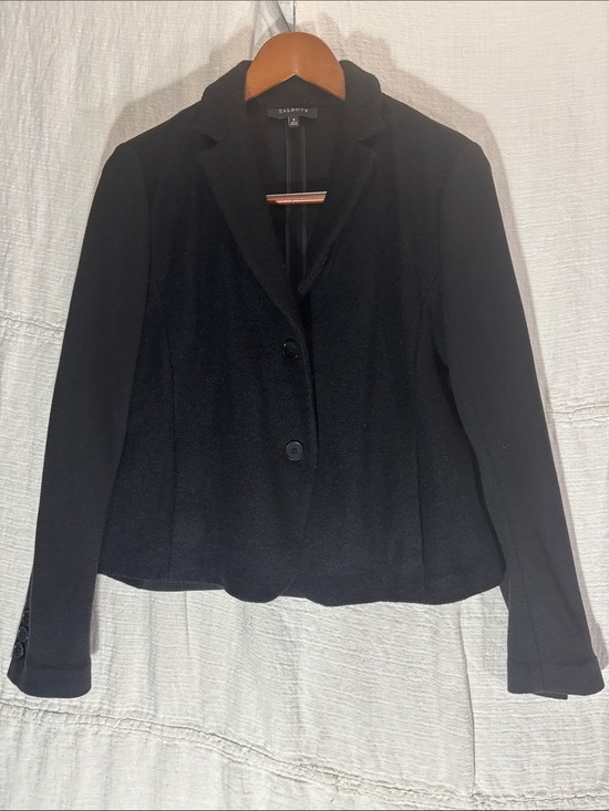 Talbots Jackets & Blazers - Talbots Black Mixed Media Two Button Tailored Women's Blazer Jacket Size 8 EUC